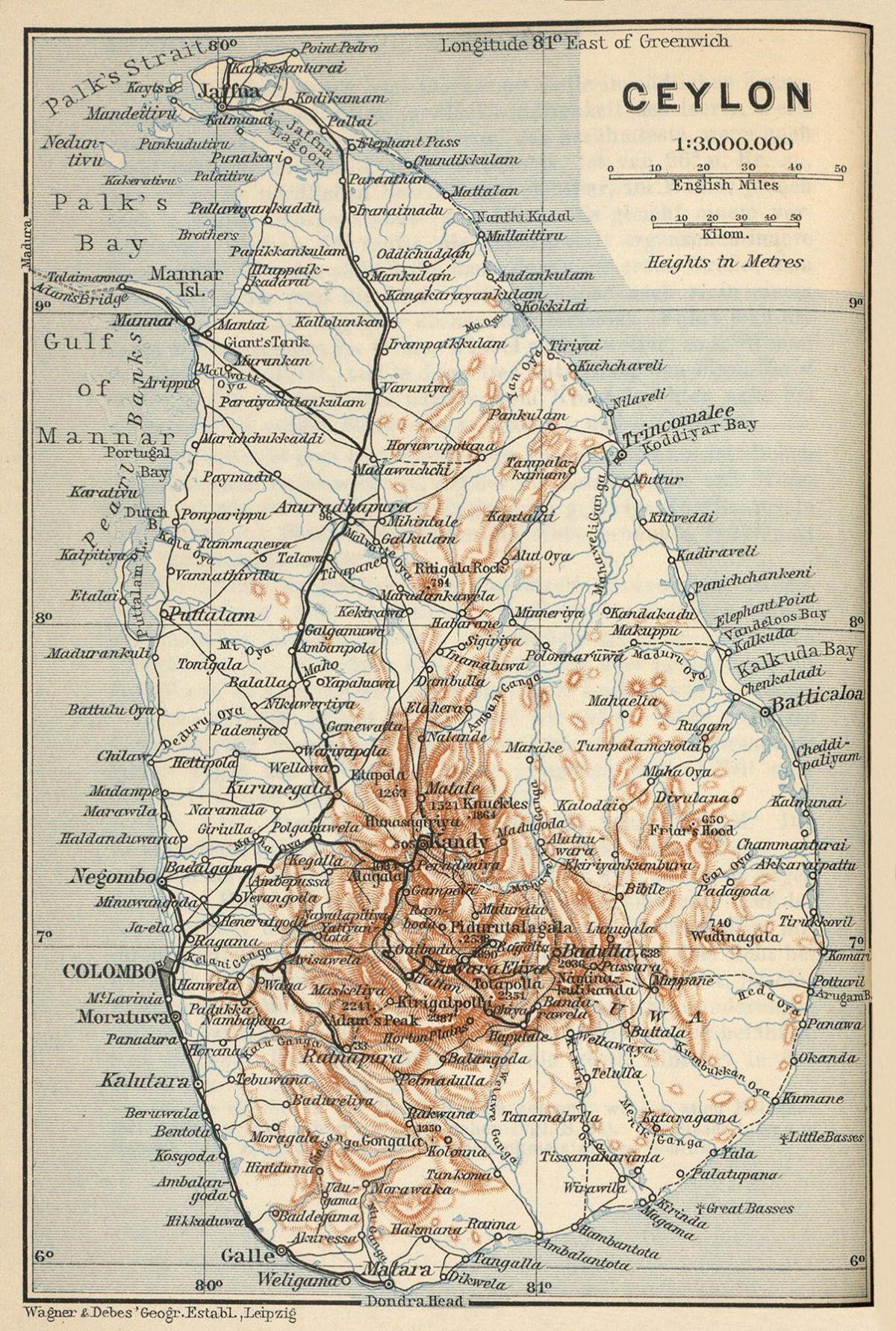 Ceylon på karta