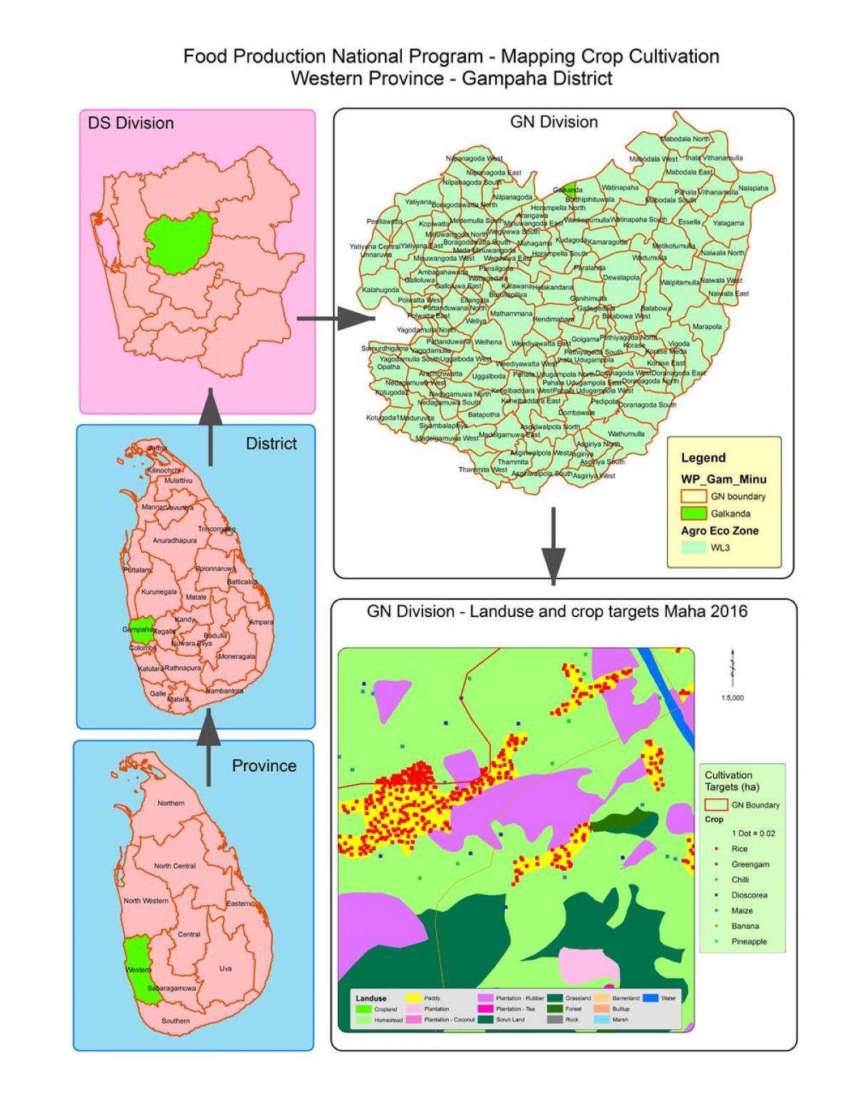 karta över gn division karta Sri Lanka