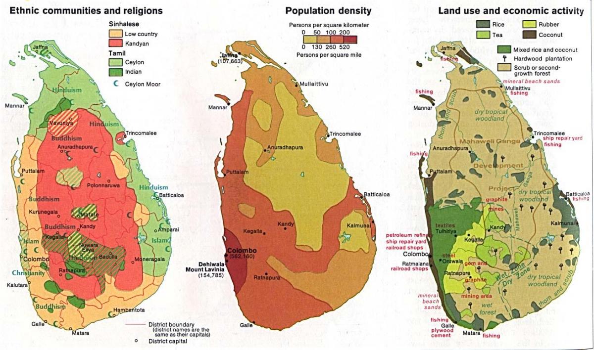 karta över Sri Lanka jordbruk