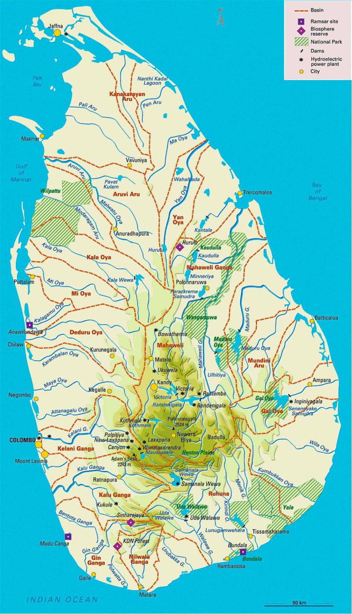 Sri Lankas floder karta i tamil