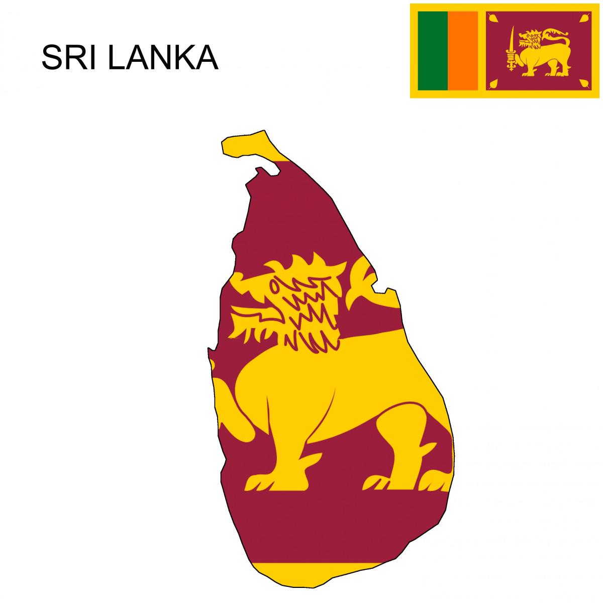 karta över Sri Lankas flagga