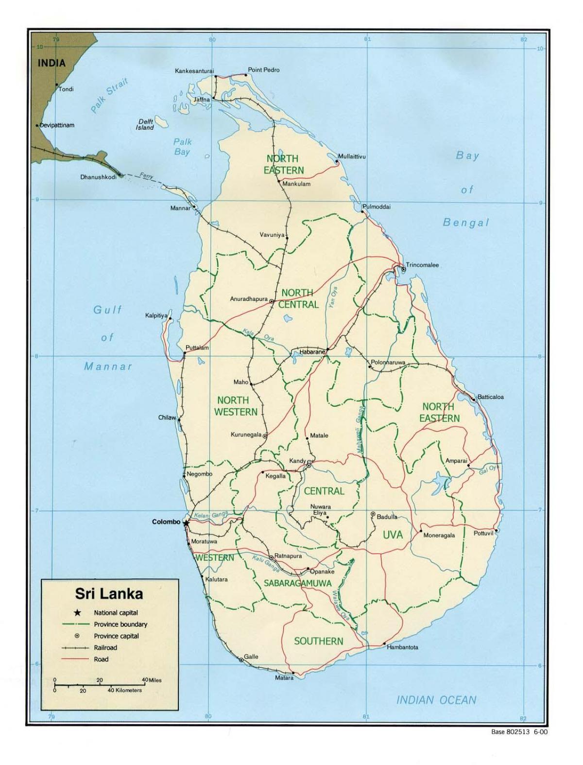 karta över världens ände Sri Lanka