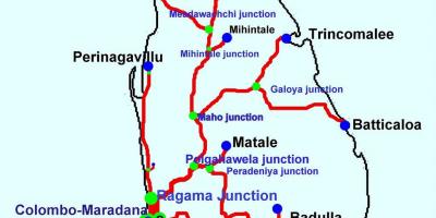 Tåg i Sri Lanka karta