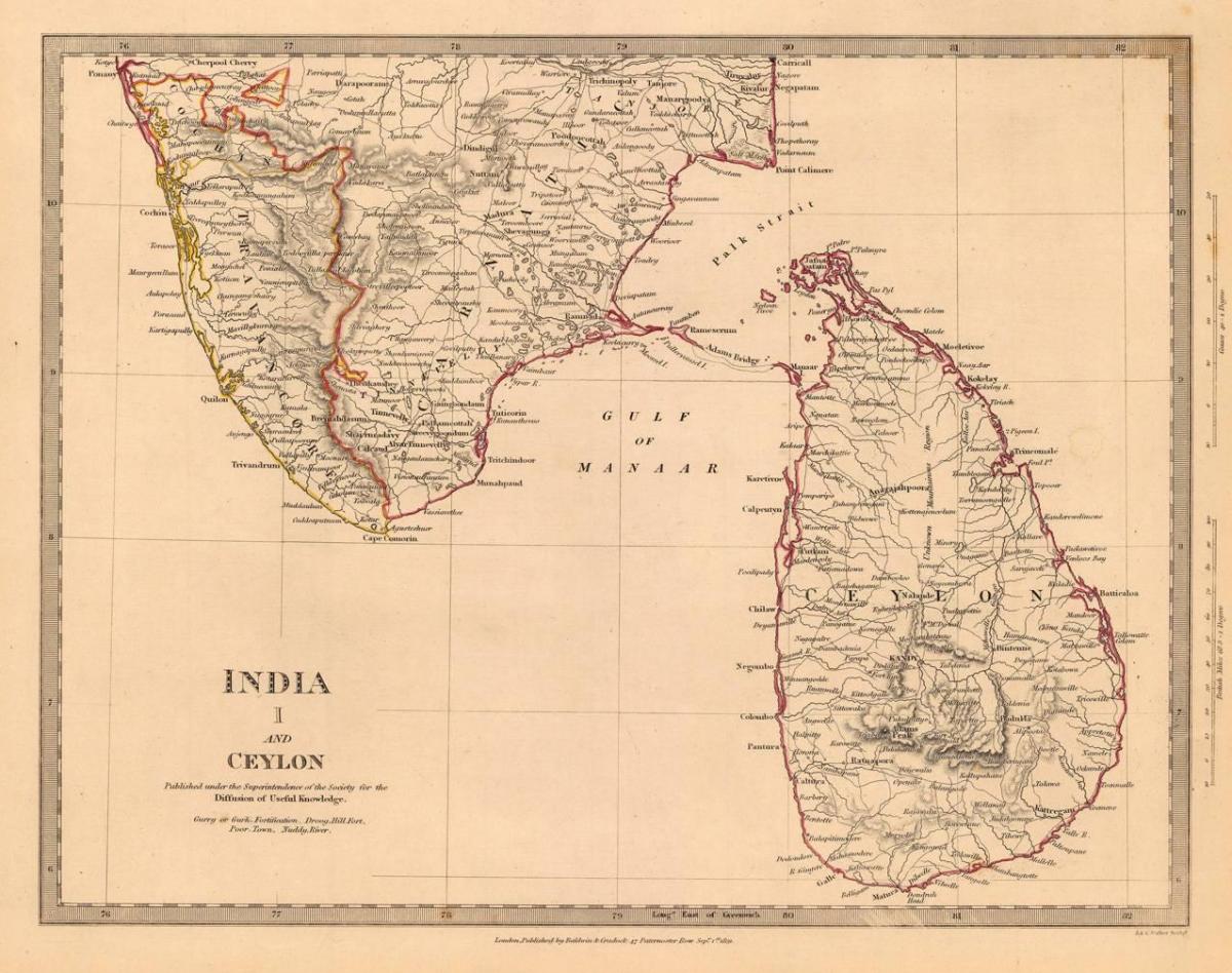 gamla Ceylon karta