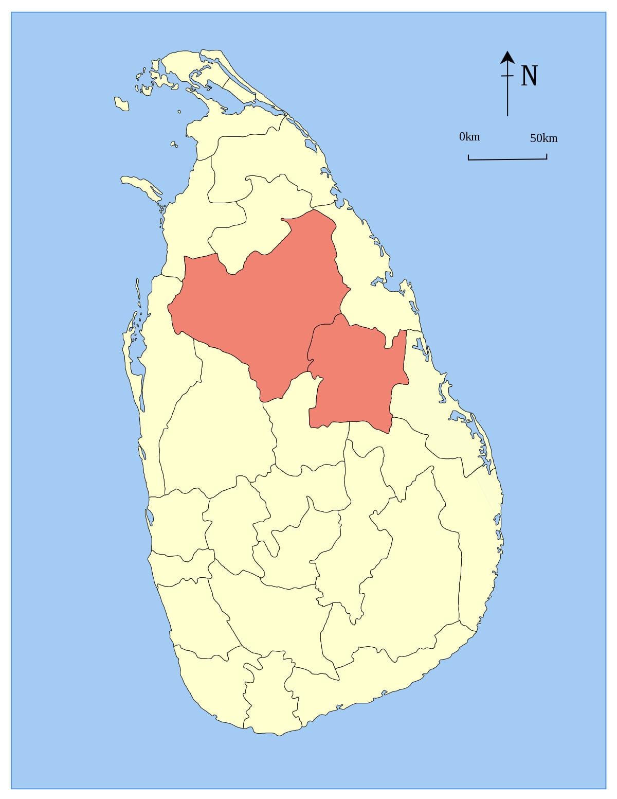 centrala provinsen Sri Lanka karta