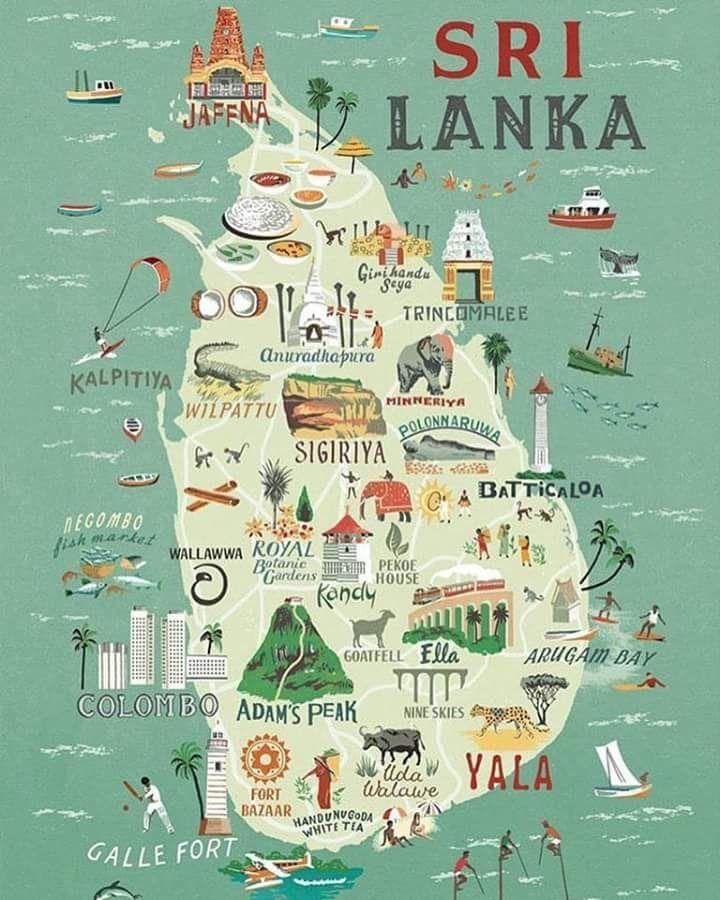 karta över Sri Lanka karta affisch