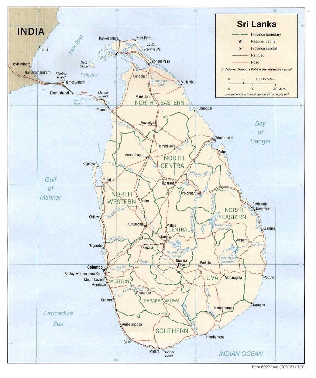 karta över Sri Lanka nätet