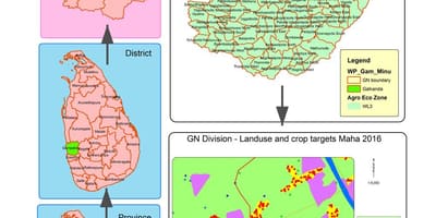 Karta över gn division karta Sri Lanka