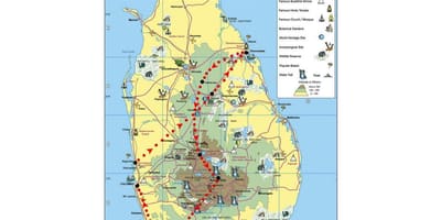 Karta över symboler i Sri Lanka