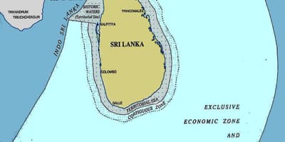 Karta över Sri Lanka havet