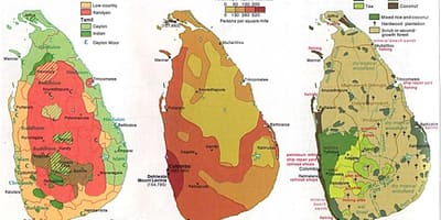 Karta över Sri Lanka jordbruk