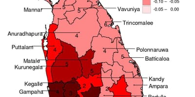 Karta över Sri Lanka malaria