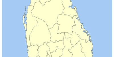 Karta över Sri Lanka södra provinsen