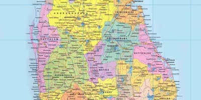 Sri Lanka färdplan avstånd km