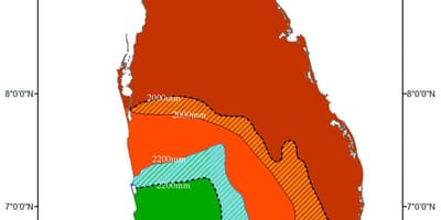 Sri Lankas klimat zon karta