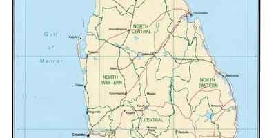 Karta över världens ände Sri Lanka